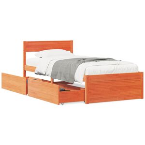 vidaXL Bedframe zonder matras massief grenenhout wasbruin 100x200 cm