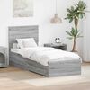 vidaXL Bedframe Grijs Sonoma en Zilver 75 x 190 cm Bewerkt hout