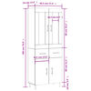 vidaXL Hoge kast 69,5x34x180 cm bewerkt hout gerookt eikenkleurig