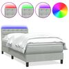 vidaXL Boxspring met matras en LED fluweel lichtgrijs 80x210 cm