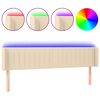 vidaXL Hoofdbord LED 203x16x78/88 cm stof cr&egrave;mekleurig