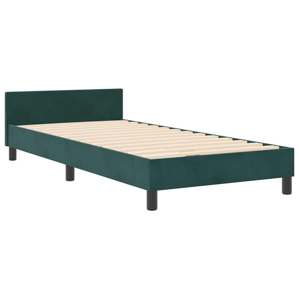 vidaXL Boxspringbed met hoofdeinde Donkergroen 100 x 200 cm Fluweel