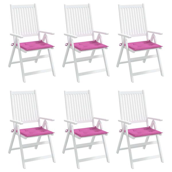 vidaXL Tuinstoelkussens 6 st 50x50x4 cm stof roze