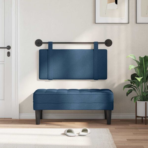 vidaXL Hangend Hoofdeinde Wandgemonteerd Blauw 90 x 55 x 5 cm Stof