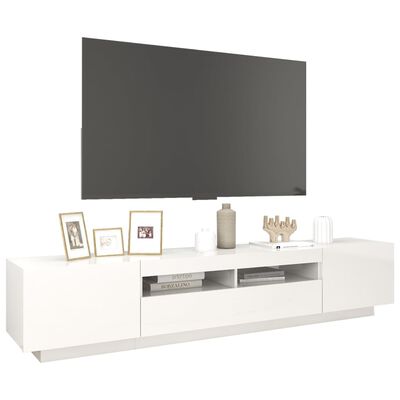 vidaXL Tv-meubel met LED-verlichting 200x35x40 cm hoogglans wit