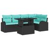 vidaXL Tuin Sofa Set met kussen met opslag 6 pcs Zwart Poly riet