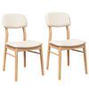 vidaXL Eetkamerstoelen met kussens 2 st massief hout naturel rubber