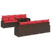 vidaXL Tuin Sofa Set met kussen met opslag 9 pcs Bruin Poly Rattan