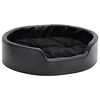 vidaXL Hondenmand 69x59x19 cm pluche en kunstleer zwart