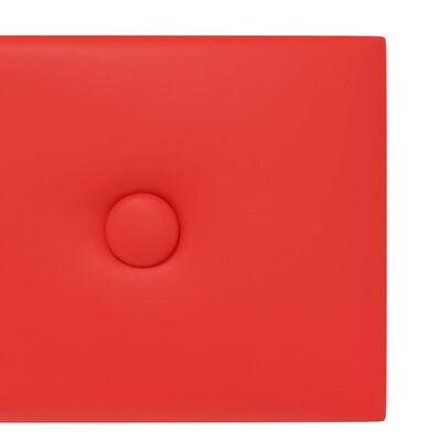 vidaXL Wandpanelen 12 st 1,08 m² 60x15 cm kunstleer rood