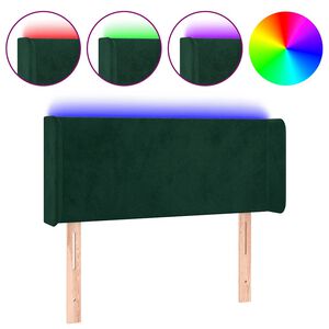 vidaXL Hoofdbord LED 83x16x78/88 cm fluweel donkergroen
