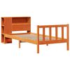 vidaXL Bed met boekenkast zonder matras grenenhout wasbruin 75x190 cm