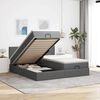 vidaXL Ottoman bed met matrassen en LED's 180x200cm stof donkergrijs