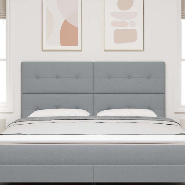 vidaXL Hoofdbord met hoofdeinde Lichtgrijs 180 cm Nep Leer