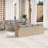 vidaXL Tuin Sofa Set met kussen 7 pcs Beige en Licht Grijs poly rattan