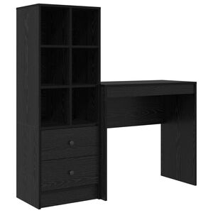 vidaXL Bureau Zwart Eiken 125,5 x 40 x 127 cm 2 st