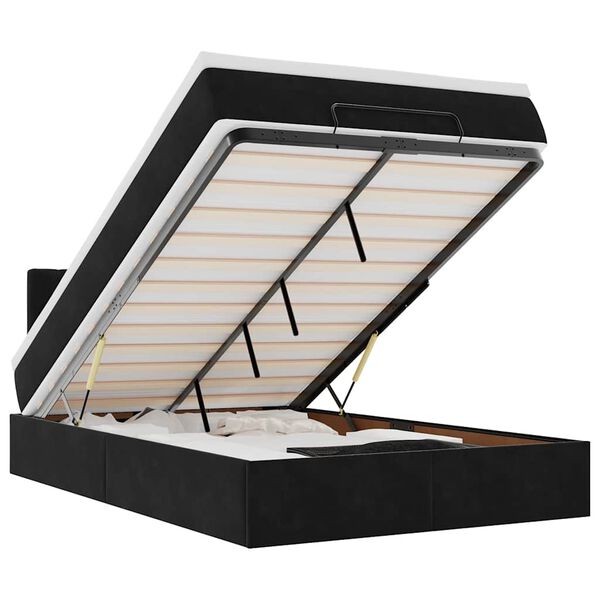 vidaXL Bed poef met matras 120x190 cm fluweel zwart