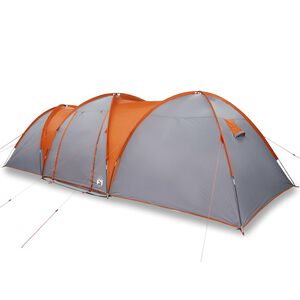 vidaXL Koepeltent 8-persoons waterdicht grijs en oranje