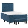 vidaXL Boxspring met matras fluweel donkerblauw 120x190 cm