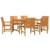 vidaXL Tuin eettafelset 7 st Bruin 150 x 90 x 74 cm Massief Acaciahout