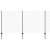 vidaXL Hek met Paal Grijs 1,2 x 25 m Staal en PVC