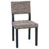 vidaXL Eetkamerstoel 2 pcs Zwart gewassen 46 x 55 x 84 cm Kubu Rattan