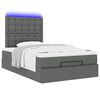 vidaXL Ottoman bed met matras en LED's 120x200cm stof donkergrijs