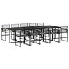 vidaXL 11-delige Tuinset met kussens poly rattan zwart