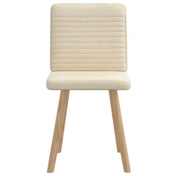 vidaXL Eetkamerstoelen 2 st stof crèmekleurig