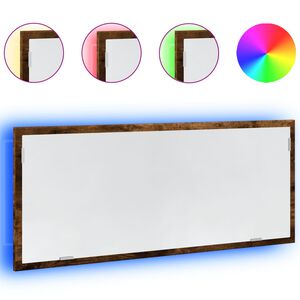 vidaXL Badkamerspiegel met LED 100x8,5x37cm bewerkt hout gerookt eiken