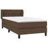 vidaXL Boxspring met matras stof donkerbruin 90x190 cm