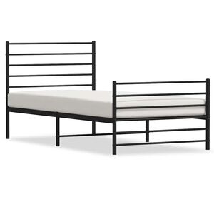 vidaXL Bedframe met hoofd- en voeteneinde metaal zwart 100x200 cm