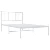 vidaXL Bedframe met hoofdbord zonder matras metaal wit 75x190 cm
