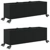 vidaXL Plantenbakken met wielen 2 st 107x32x38 cm poly rattan zwart