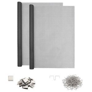 vidaXL Lichtschachtdeksel met clips 2 st 70 x 130 cm Glasvezel Grijs