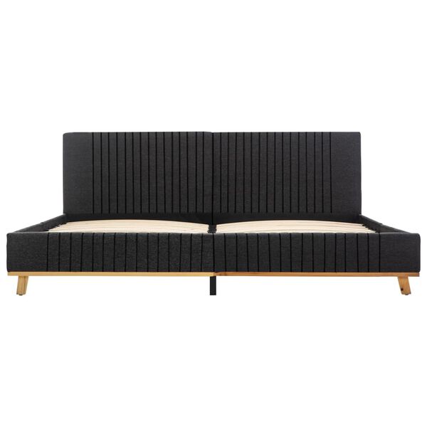 vidaXL Bedframe stof donkergrijs 160x200 cm