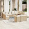 vidaXL 13-delige Loungeset met kussens poly rattan beige