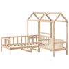 vidaXL Kinderbed met huisje en bankje massief grenenhout 80x200 cm