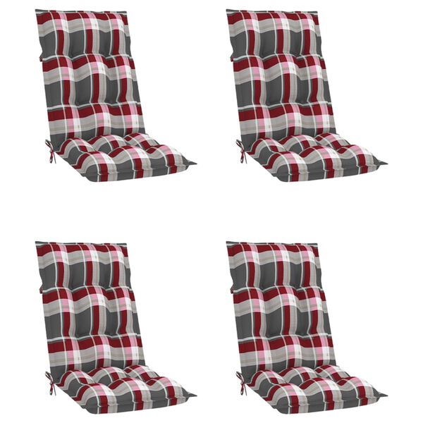 vidaXL Tuinstoelen 4 st verstelbaar met kussens massief teakhout