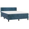 vidaXL Boxspring met matras fluweel donkerblauw 140x190 cm