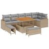 vidaXL Tuinbankenset 9 st Beige poly rattan