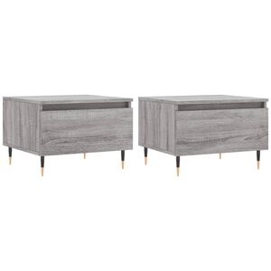vidaXL Salontafels 2 st 50x46x35 cm bewerkt hout grijs sonoma eiken