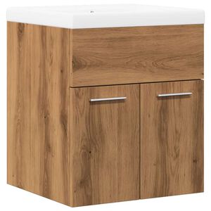 vidaXL 2-delige Badkamermeubelset bewerkt hout artisanaal eikenkleur