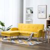 vidaXL Bank L-vormig 186x136x79 cm stoffen bekleding geel