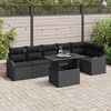 vidaXL Tuin Sofa Set met kussen 7 pcs Zwart Poly riet
