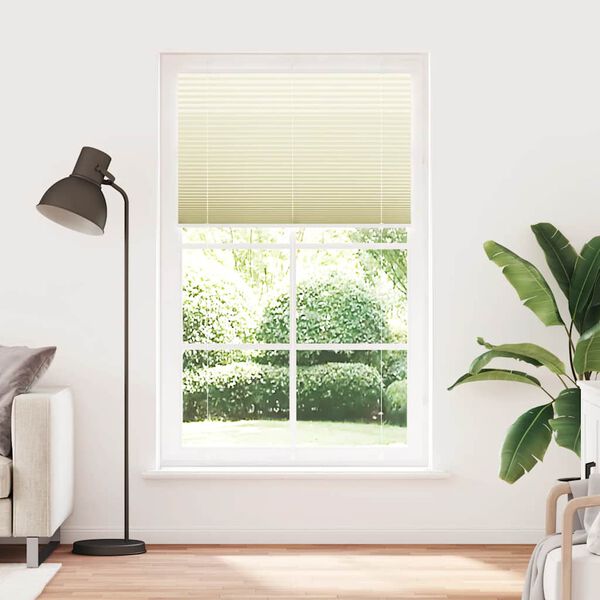 vidaXL Pliss&eacute; rolgordijn 115x200cm stofbreedte 114,4cm polyester cr&egrave;me