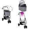 vidaXL Opvouwbare Huisdierenwagen Verstelbaar Grijs 78 x 54 x 101 cm