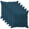 vidaXL Kussensloop 6 pcs HOUTEN Blauw 70 x 70 cm Fluweel
