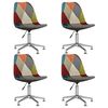 vidaXL Eetkamerstoelen draaibaar 4 st stof patchwork