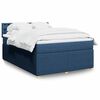 vidaXL Boxspring met matras stof blauw 160x200 cm